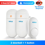 Home Security Wireless Smart Chimes  Alarm LED Doorbell  With Waterproof Touch Button