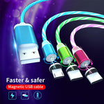 Colorful Universal LED Flowing Light Fast Charging Magnetic Cable