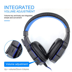 Professional Led Light Gamer Headset Bass Stereo Gaming Headphones With Mic