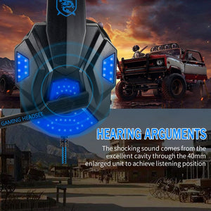 Professional Led Light Gamer Headset Bass Stereo Gaming Headphones With Mic