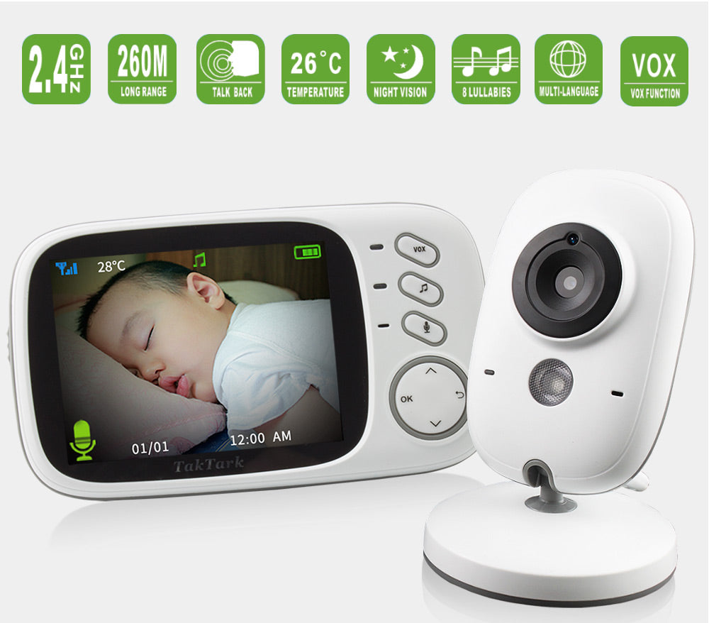 3.2 inch Wireless Video Color Baby Monitor High Resolution Baby Nanny Security Camera