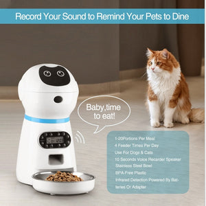 Automatic LCD Screen Timer Food Dispenser Pet Feeders With Voice Record